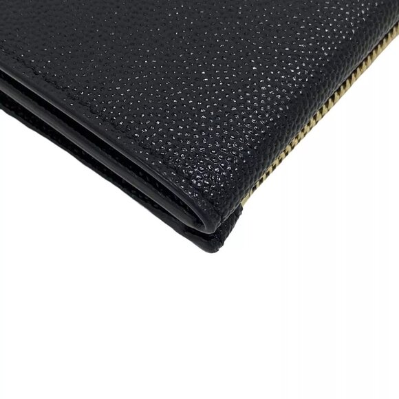 SAINT LAURENT PARIS Uptown Black Gold Hardware Double-hook Wallet 449-102624 - Picture 5 of 10